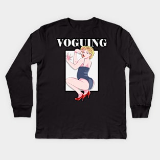 Voguing Drag Queen Dancer Gay LGBTQ Vogue Dance Kids Long Sleeve T-Shirt